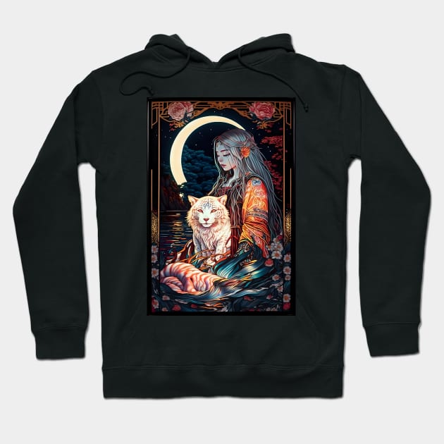 A Girl and her Tiger Companion Hoodie by GozuDesigns